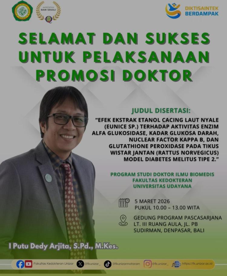 Riset Biomedis Berbasis Kearifan Lokal NTB Dipresentasikan dalam Promosi Doktor di Unud